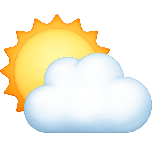 Facebook sun behind cloud emoji image