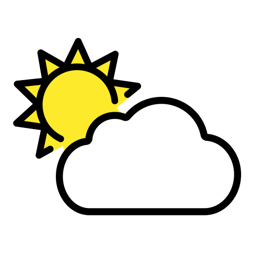Openmoji sun behind cloud emoji image