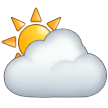 Samsung sun behind cloud emoji image