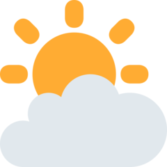 Twitter sun behind cloud emoji image