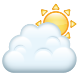 Whatsapp sun behind cloud emoji image