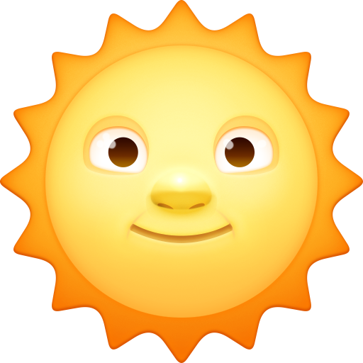 Facebook sun with face emoji image