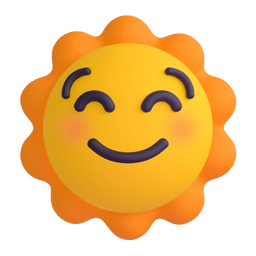 Microsoft Teams sun with face emoji image