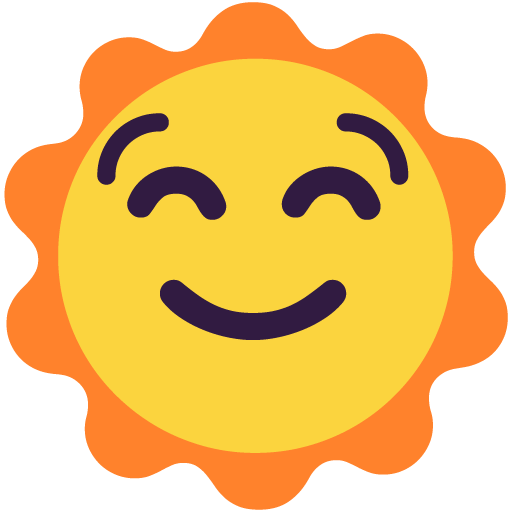 Microsoft sun with face emoji image