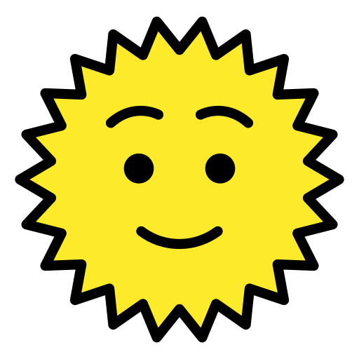 Openmoji sun with face emoji image