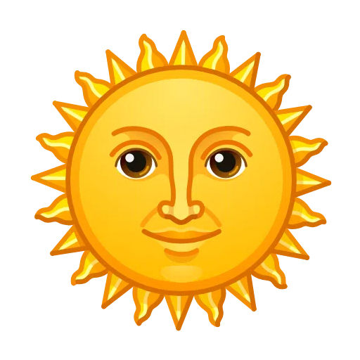 Telegram sun with face emoji image
