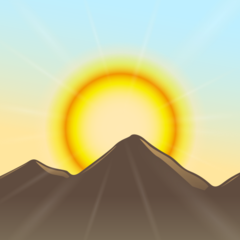 Emojidex sunrise over mountains emoji image