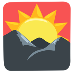 Facebook Messenger sunrise over mountains emoji image