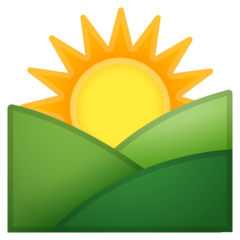 Google sunrise over mountains emoji image