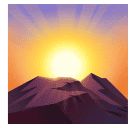 Huawei sunrise over mountains emoji image