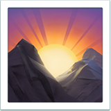IOS/Apple sunrise over mountains emoji image
