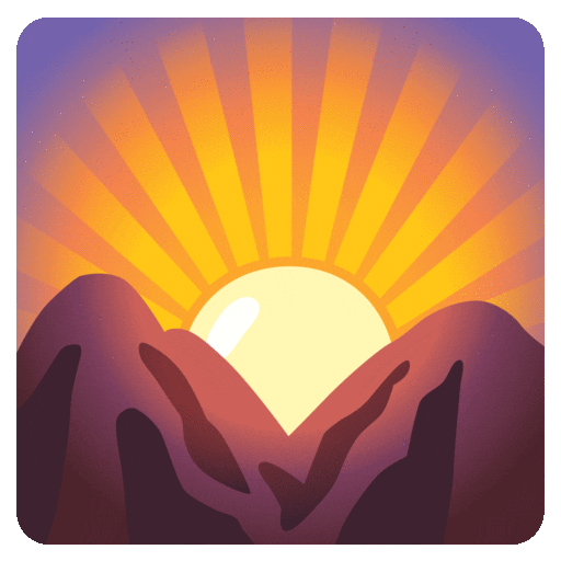 Noto Emoji Animation sunrise over mountains emoji image