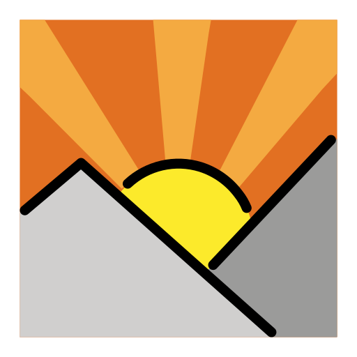 Openmoji sunrise over mountains emoji image
