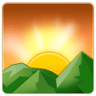 Samsung sunrise over mountains emoji image