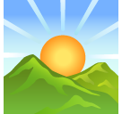 SoftBank sunrise over mountains emoji image