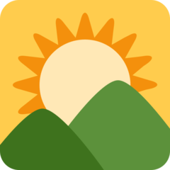 Twitter sunrise over mountains emoji image