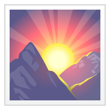 Whatsapp sunrise over mountains emoji image