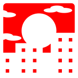 Docomo sunset over buildings emoji image
