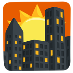 Facebook Messenger sunset over buildings emoji image