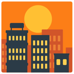 Mozilla sunset over buildings emoji image