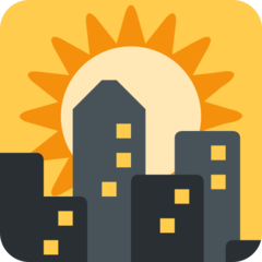 Twitter sunset over buildings emoji image