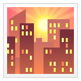 Whatsapp sunset over buildings emoji image