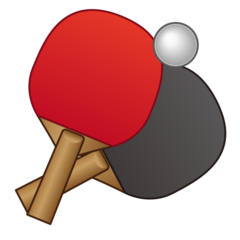 Emojidex table tennis paddle and ball emoji image