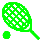 au by KDDI tennis racquet and ball emoji image