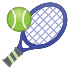 Google tennis racquet and ball emoji image