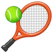 Samsung tennis racquet and ball emoji image