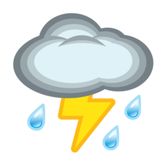 Emojidex thunder cloud and rain emoji image