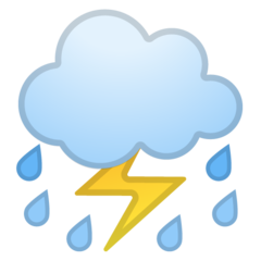 Google thunder cloud and rain emoji image