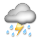 LG thunder cloud and rain emoji image