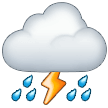 Samsung thunder cloud and rain emoji image