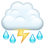 Whatsapp thunder cloud and rain emoji image