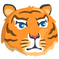 Facebook Messenger tiger face emoji image