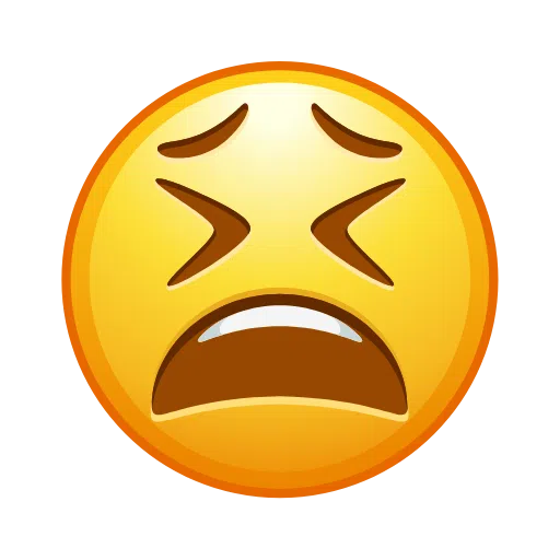 Telegram tired face emoji image