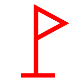 Docomo triangular flag on post emoji image