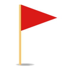 Emojidex triangular flag on post emoji image