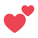 Toss two hearts emoji image