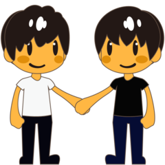 Emojidex two men holding hands emoji image