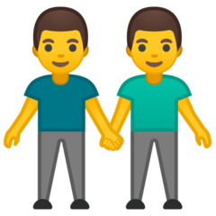 Google two men holding hands emoji image