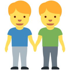 Twitter two men holding hands emoji image