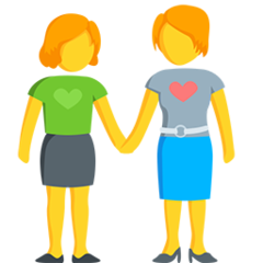 Facebook Messenger two women holding hands emoji image