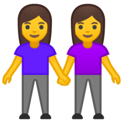 Google two women holding hands emoji image