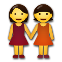 LG two women holding hands emoji image