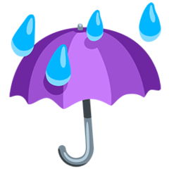 Facebook Messenger umbrella with rain drops emoji image