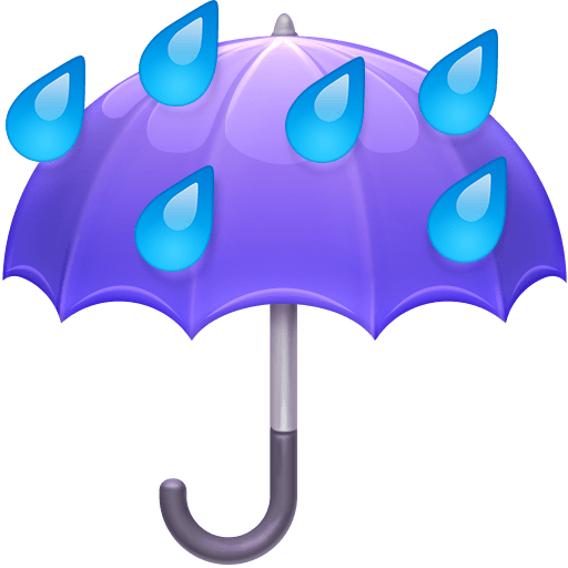 Facebook umbrella with rain drops emoji image