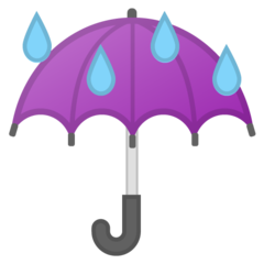 Google umbrella with rain drops emoji image
