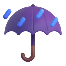 Microsoft Teams umbrella with rain drops emoji image